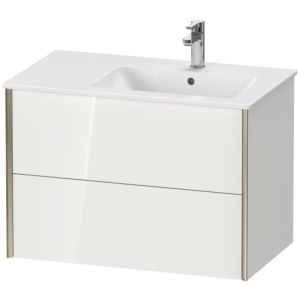 Duravit XViu Waschtisch-Unterschrank XV41590B135 81x48x56cm, 2 Schubkästen, Becken rechts, champagner matt, Eiche terra