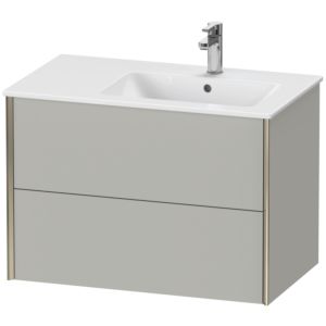 Duravit XViu vanity unit XV41590B107 81x48x56cm, 2 drawers, basin on the right, matt champagne, matt concrete gray