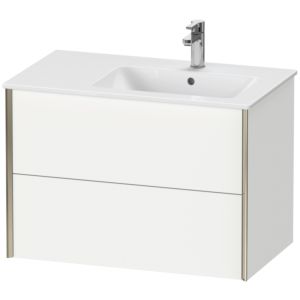 Duravit XViu Waschtisch-Unterschrank XV41590B118 81x48x56cm, 2 Schubkästen, Becken rechts, champagner matt, weiß matt