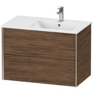 Duravit XViu vanity unit XV41590B121 81x48x56cm, 2 drawers, basin on the right, matt champagne, dark walnut