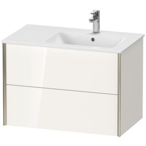Duravit XViu Waschtisch-Unterschrank XV41590B122 81x48x56cm, 2 Schubkästen, Becken rechts, champagner matt, weiß hochglanz