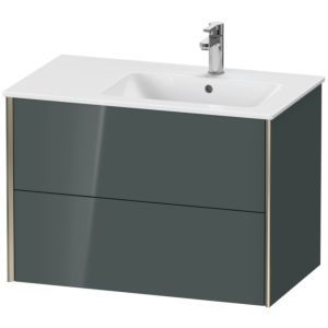 Duravit XViu Waschtisch-Unterschrank XV41590B138 81x48x56cm, 2 Schubkästen, Becken rechts, champagner matt, dolomiti grey hochglanz