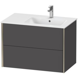 Duravit XViu Waschtisch-Unterschrank XV41590B149 81x48x56cm, 2 Schubkästen, Becken rechts, champagner matt, graphit matt