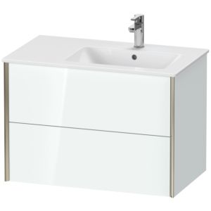 Duravit XViu vanity unit XV41590B185 81x48x56cm, 2 drawers, basin on the right, matt champagne, high gloss white