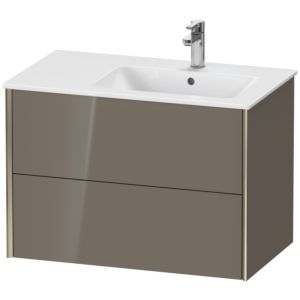 Duravit XViu Waschtisch-Unterschrank XV41590B189 81x48x56cm, 2 Schubkästen, Becken rechts, champagner matt, flannel grey hochglanz
