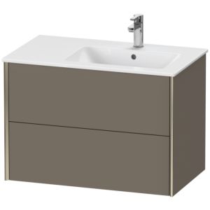 Duravit XViu vanity unit XV41590B190 81x48x56cm, 2 drawers, basin on the right, champagne matt, flannel gray silk matt