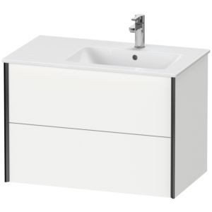 XViu Duravit vasque XV41590B218 81x48x56cm, 2 tiroirs, vasque à droite, noir mat, blanc mat
