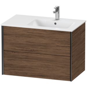 Duravit XViu vanity unit XV41590B221 81x48x56cm, 2 drawers, basin on the right, matt black, dark walnut