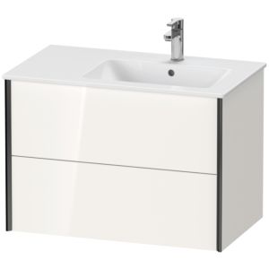 Duravit XViu vanity unit XV41590B222 81x48x56cm, 2 drawers, basin on the right, black matt, white high gloss