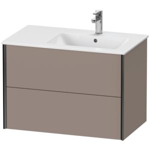 Duravit XViu Waschtisch-Unterschrank XV41590B243 81x48x56cm, 2 Schubkästen, Becken rechts, schwarz matt, basalt matt