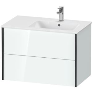 Duravit XViu vanity unit XV41590B285 81x48x56cm, 2 drawers, basin on the right, black matt, white high gloss