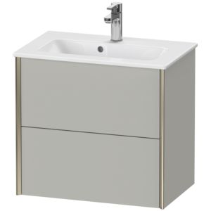 Duravit XViu vanity unit XV41780B107 61 x 56 x 39 cm, matt concrete gray, 2 drawers, wall-hung, matt champagne