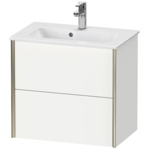 Duravit XViu Waschtisch-Unterschrank XV41780B118 61 x 56 x 39 cm, weiß matt, 2 Schubkästen, wandhängend, champagner matt