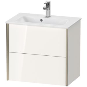 Duravit XViu Waschtisch-Unterschrank XV41780B122 61 x 56 x 39 cm, weiß hochglanz, 2 Schubkästen, wandhängend, champagner matt