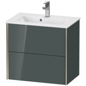 Duravit XViu Waschtisch-Unterschrank XV41780B138 61 x 56 x 39 cm, dolomiti grey hochglanz, 2 Schubkästen, wandhängend, champagner matt