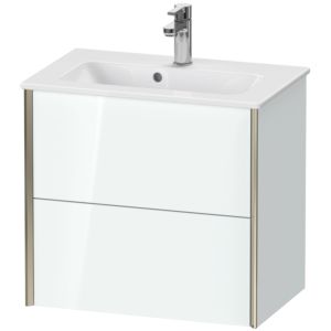 Duravit XViu Waschtisch-Unterschrank XV41780B185 61 x 56 x 39 cm, weiß hochglanz, 2 Schubkästen, wandhängend, champagner matt