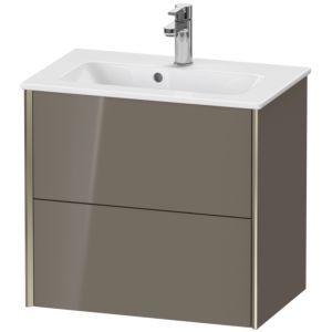 Duravit XViu Waschtisch-Unterschrank XV41780B189 61 x 56 x 39 cm, flannel grey hochglanz, 2 Schubkästen, wandhängend, champagner matt