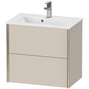 XViu Duravit vasque XV41780B191 61 x 56 x 39 cm, taupe mat, 2 tiroirs, suspendu, champagne mat