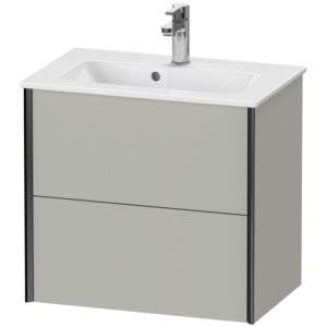 XViu Duravit vasque XV41780B207 61 x 56 x 39 cm, gris béton mat, 2 tiroirs, suspendu, noir mat
