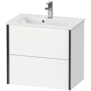 Duravit XViu Waschtisch-Unterschrank XV41780B218 61 x 56 x 39 cm, weiß matt, 2 Schubkästen, wandhängend, schwarz matt