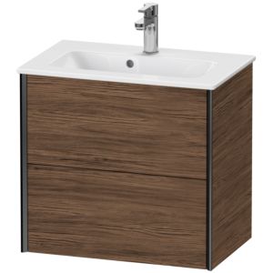 Duravit XViu vanity unit XV41780B221 61 x 56 x 39 cm, dark walnut, 2 drawers, wall-hung, matt black