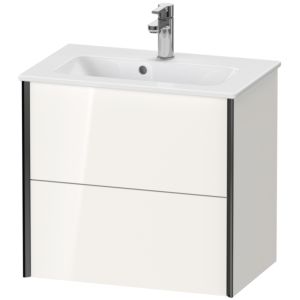 XViu Duravit vasque XV41780B222 61 x 56 x 39 cm, blanc brillant, 2 tiroirs, suspendu, noir mat