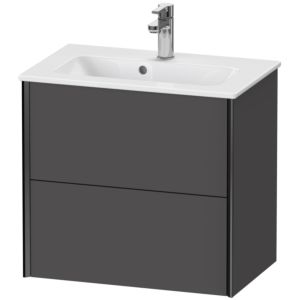 Duravit XViu vanity unit XV41780B249 61 x 56 x 39 cm, matt graphite, 2 drawers, wall-hung, matt black