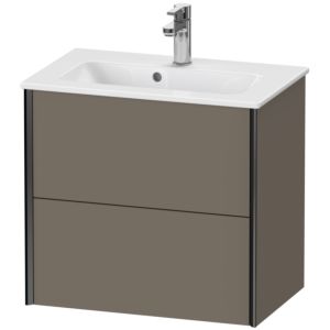 Duravit XViu Waschtisch-Unterschrank XV41780B290 61 x 56 x 39 cm, flannel grey seidenmatt, 2 Schubkästen, wandhängend, schwarz matt