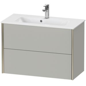 XViu Duravit vasque XV41790B107 81 x 56 x 39 cm, gris béton mat, 2 tiroirs, suspendu, champagne mat