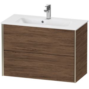 Duravit XViu vanity unit XV41790B121 81 x 56 x 39 cm, dark walnut, 2 drawers, wall-hung, matt champagne