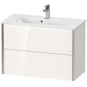 Duravit XViu vanity unit XV41790B122 81 x 56 x 39 cm, white high gloss, 2 drawers, wall-hung, matt champagne