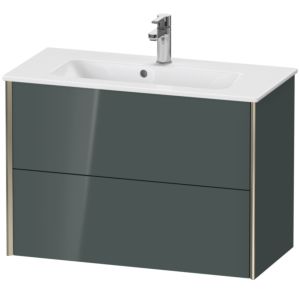 Duravit XViu vanity unit XV41790B138 81 x 56 x 39 cm, dolomiti gray high gloss, 2 drawers, wall-hung, matt champagne