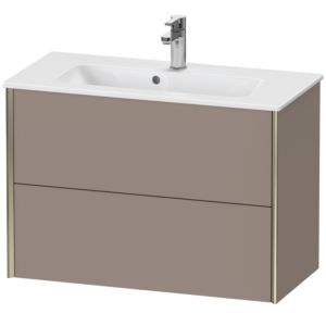 XViu Duravit vasque XV41790B143 81 x 56 x 39 cm, basalte mat, 2 tiroirs, suspendu, champagne mat