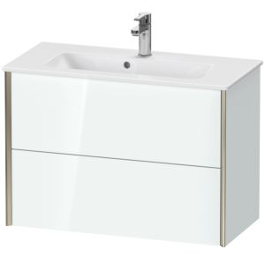 Duravit XViu vanity unit XV41790B185 81 x 56 x 39 cm, white high gloss, 2 drawers, wall-hung, matt champagne