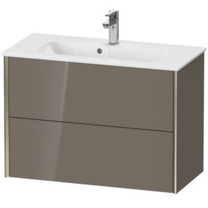 Duravit XViu Waschtisch-Unterschrank XV41790B189 81 x 56 x 39 cm, flannel grey hochglanz, 2 Schubkästen, wandhängend, champagner matt