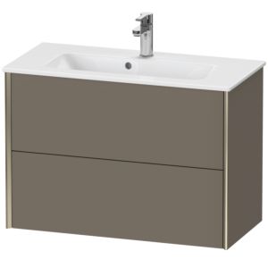 XViu Duravit vasque XV41790B190 81 x 56 x 39 cm, flanelle gris soie mat, 2 tiroirs, suspendu, champagne mat