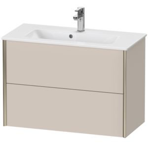 XViu Duravit vasque XV41790B191 81 x 56 x 39 cm, taupe mat, 2 tiroirs, suspendu, champagne mat