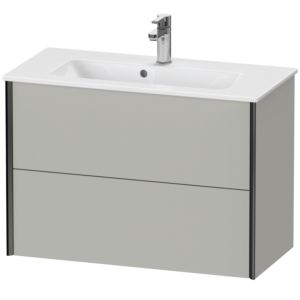 Duravit XViu Waschtisch-Unterschrank XV41790B207 81 x 56 x 39 cm, betongrau matt, 2 Schubkästen, wandhängend, schwarz matt