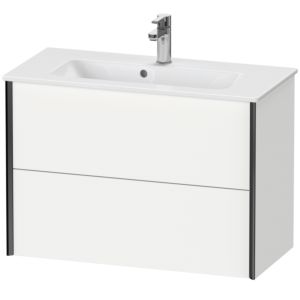 Duravit XViu Waschtisch-Unterschrank XV41790B218 81 x 56 x 39 cm, weiß matt, 2 Schubkästen, wandhängend, schwarz matt