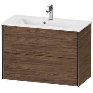 Duravit XViu vanity unit XV41790B221 81 x 56 x 39 cm, dark walnut, 2 drawers, wall-hung, matt black
