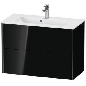 Duravit XViu Waschtisch-Unterschrank XV41790B240 81 x 56 x 39 cm, schwarz hochglanz, 2 Schubkästen, wandhängend, schwarz matt