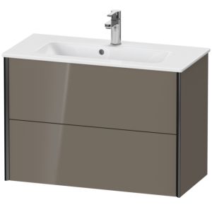 XViu Duravit vasque XV41790B289 81 x 56 x 39 cm, gris flanelle brillant, 2 tiroirs, suspendu, noir mat
