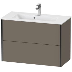 Duravit XViu Waschtisch-Unterschrank XV41790B290 81 x 56 x 39 cm, flannel grey seidenmatt, 2 Schubkästen, wandhängend, schwarz matt