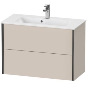 Duravit XViu Waschtisch-Unterschrank XV41790B291 81 x 56 x 39 cm, taupe matt, 2 Schubkästen, wandhängend, schwarz matt