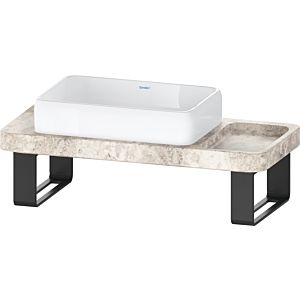 Duravit Qatego ensemble console de lavabo D4800500 100x45x90cm, avec console, support de console, travertin gris poli