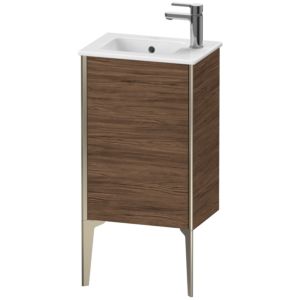 XViu Duravit vasque XV4480LB121 41x29x59,4cm, debout, champagne mat, charnière à gauche, noyer foncé