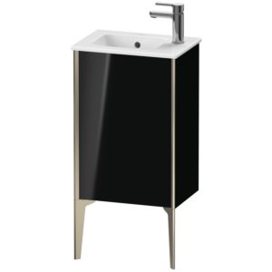 XViu Duravit vasque XV4480LB140 41x29x59,4cm, sur pied, champagne mat, charnière à gauche, noir brillant