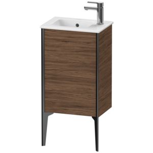 XViu Duravit vasque XV4480LB221 41x29x59,4cm, debout, noir mat, charnière à gauche, noyer foncé