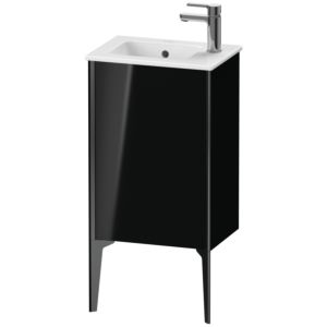 XViu Duravit vasque XV4480LB240 41x29x59,4cm, sur pied, noir mat, charnière à gauche, noir brillant