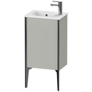 XViu Duravit vasque XV4480RB207 41x29x59,4cm, debout, noir mat, butée à droite, gris béton mat